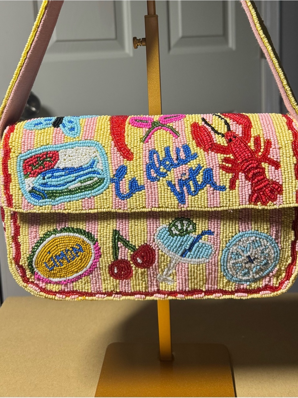 NWT America & Beyond La Dolce Vita Beaded Shoulder Bag